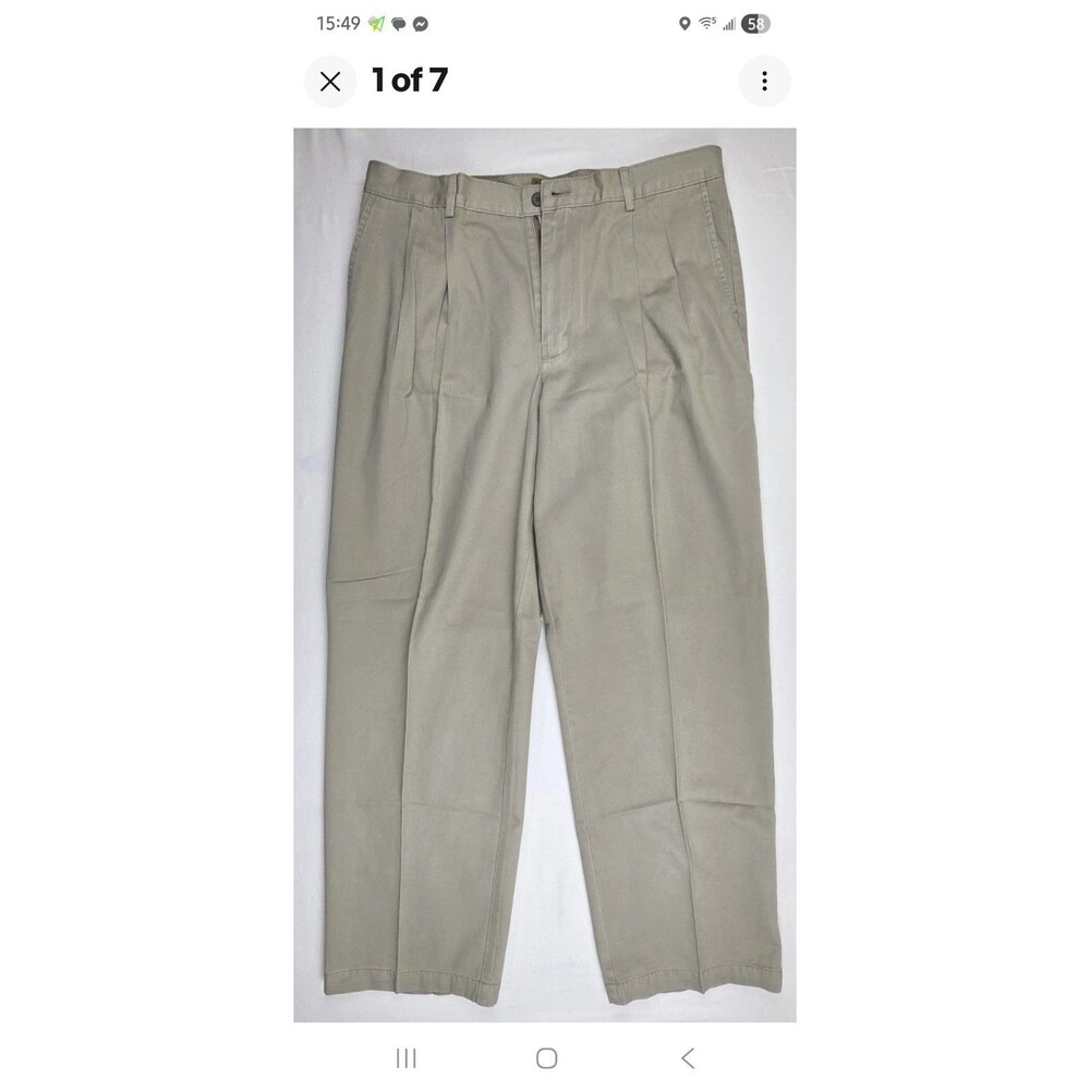 Natural Issue Mens Executive Khakis 34 X 30, Pleated Front, Relaxed Fit.